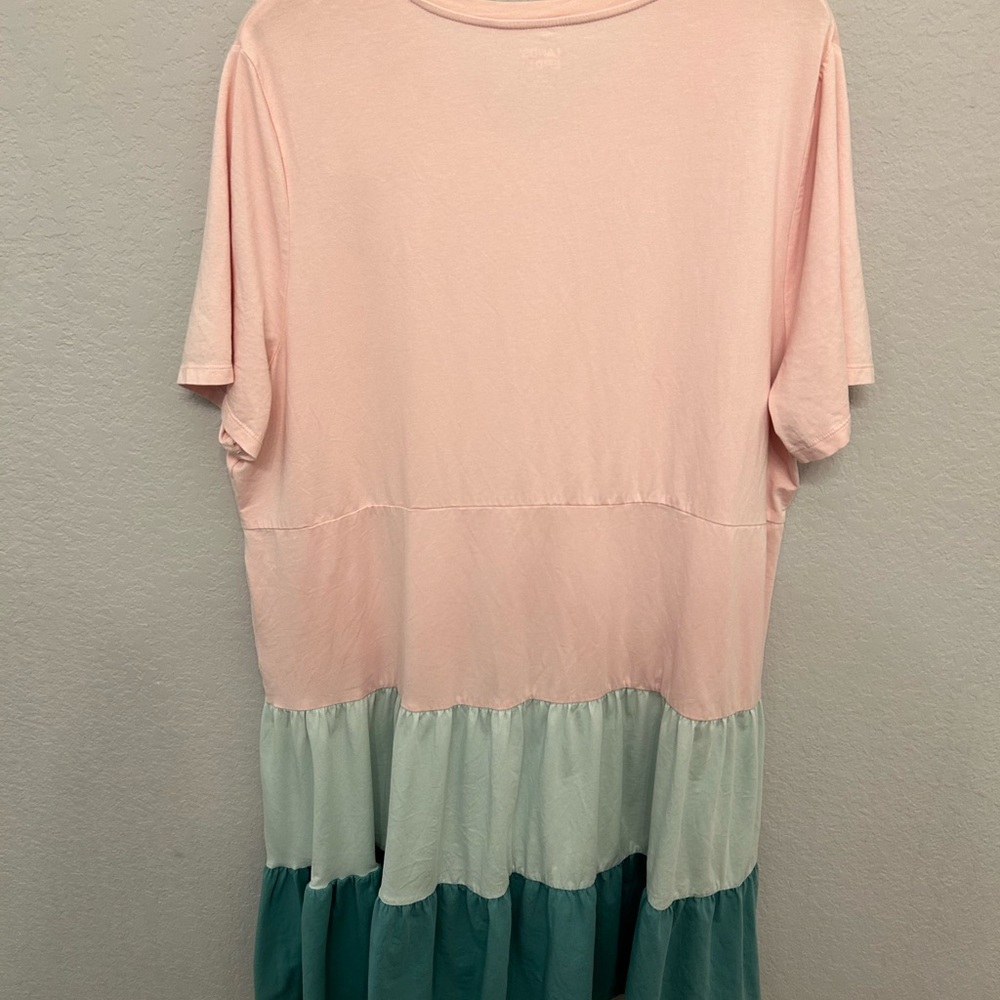 Pink and Teal Colorblock Dress - Picture 6 of 10